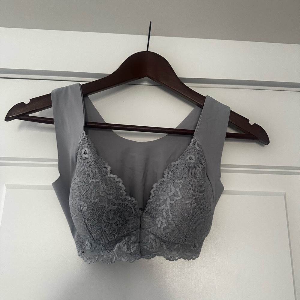 Elegant Gray Lace Bralette